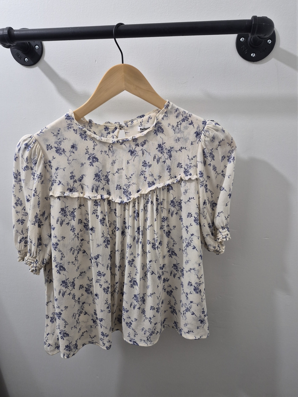 Reformarion Floral Ruffle Blouse